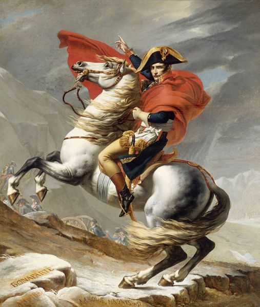 Bonaparte franchissant le Grand-Saint-Bernard, par Jacques Louis David - Château de Malmaison 